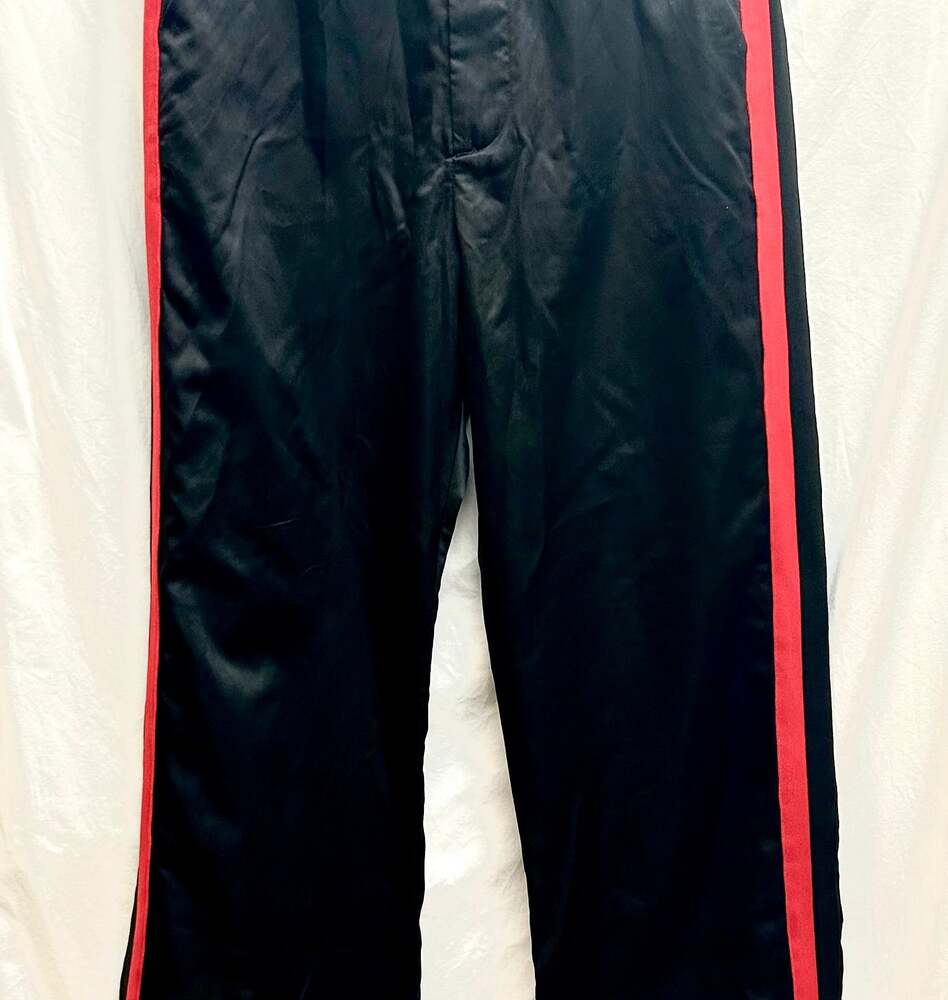Women’s Athleisure Red Stripe Sheen Trousers Waisted Small KPop